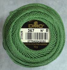 Dmc Pearl Perle Cotton Balls 100 Cotton 10g 80m 87yards Colour 367 Dark Pistachio Green