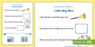 5 years ago5 years ago. Finish The Rhyme Little Boy Blue Worksheet Teacher Made