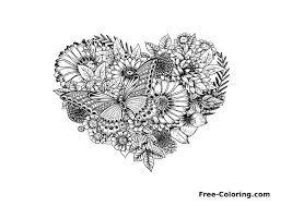 Take a deep breath and relax with these free mandala coloring pages just for the adults. Free Coloring Flowers And Butterfly Heart Free Adult Coloring Pages