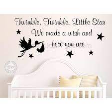 Check spelling or type a new query. Twinkle Twinkle Little Star Nursery Wall Sticker Baby Boy Girl Bedroom Wall Decor Decal Quote Stork