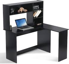 Large l shaped office desks are perfect for any reception area or executive office. Amazon Com Ivinta Wood L Shaped Computer Desk With Hutch Modern Corner Gaming Desk With Storage Shelves Home Office Desk For Small Space Dark Brown Writing Desk Workstation Kitchen Dining