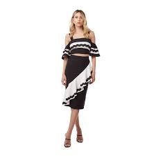 Morena Rosa Saia Morena Rosa Midi Lapis Com Babado Preto Preto Netshoes