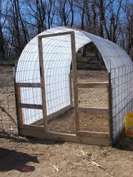 The blue line shows the 2/6 wooden frame base wall which runs along the edge of the hoop house. Diy Small Hoop House From Cattle Panel Greenhouse Plans Greenhouse Gardening Cattle Panel