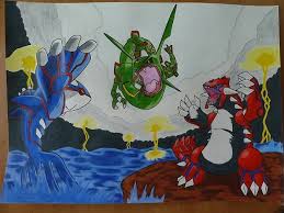 It is a pokemon having the spikes on its body and neck. Pokemon Picture Kyogre Vs Groudon Vs Rayquaza For Sale In Ballsbridge Dublin From Souleater3000