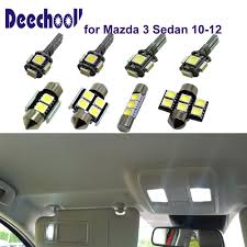 Deechooll 12pcs Car Led Light For Mazda 3 Sedan 2010 2012 White Interior Lights Bulbs For Mazda 3 2010 2012 Map Dome Light Yes Car Led Lights Mazda 6 Car Led