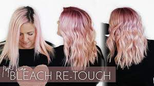 Pastel pink hair dark roots. How To Do A Bleach Root Retouch Pastel Pink Hair Safely Without Damage Youtube