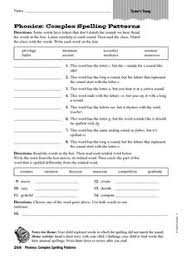 Phonics Complex Spelling Patterns Worksheet Lesson Planet Spelling Patterns Pattern Worksheet Phonics
