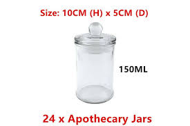 Small glass bottles with cork toppers and large glass cork bottles are the perfect accessory to any wedding or event. Dick Smith 24x 150ml Small Glass Apothecary Jars Candle Lolly Jar Wedding Favours Home Garden Kitchen Dining Bar Kitchen Storage Organisation Food Storage Bags