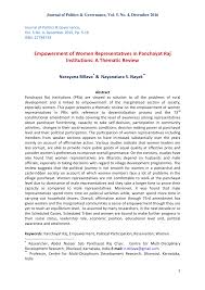 Pdf Empowerment Of Women Representatives In Panchayat Raj Institutions A Thematic Review