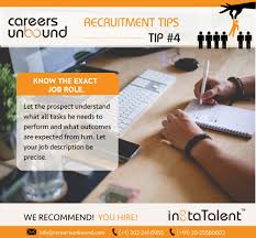 Tip 4 In Careersunbound S Daily Series On Recruitment Tips It Is Very Important To Understand A Job Role In It S Job Roles Job Description Understanding