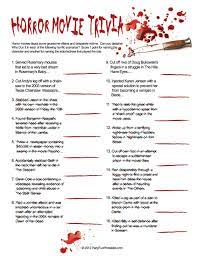 Think you know a lot about halloween? Horror Movie Trivia Who Dun It Party Fun Printables