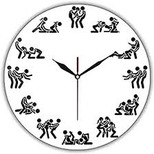 Amazon.co.jp: 壁時計時計セックス体位ミニマリストアート壁時計男性用クラブ大人 2 バイ 1 30 センチメートル