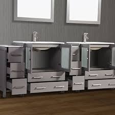 96 inch bathroom vanity are very popular among interior decor enthusiasts as they allow for an added aesthetic appeal to the overall vibe of a property. 96 W Double Sink Bathroom Vanity Set With Ceramic Vanity Top And Vanity Mirrors By Vanity Art Kitchensource Com