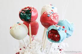 Be warned that the red cake tends to show through the white coating, so if you want perfectly white candies, you will probably need to dip these truffles twice. Red And Blue Velvet Cake Pops Taste And Tell