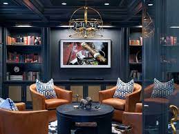 This post explores a plethora of unique ways for you to create a room you and your buddies will love! Ultimate Man Cave Transitional Basement Chicago By Rae Duncan Interior Design Rdid Houzz