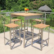 59.5l x 27.5w x 43.5h underside of the table: Square Modern Outdoor Bar Table Country Casual Teak