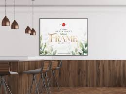 Feel Free To Add This Restaurant Interior Frame Psd Mockup Template To Your Freebies Collection Right Now This Is An Ideal Choice For Showcasing Your Artworks