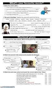 Learn English Conversation English Comedy English Speaking Part 2 Weekend Plans Interactive Worksheet English As A Second Language Esl Film Class English As A Second Language
