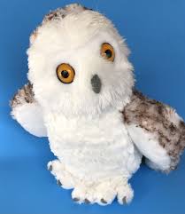 Wild Republic Snowy Owl Realistic 12” White Brown Soft Plush Stuffed Bird  Toy
