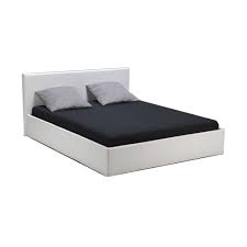 lit coffre blanc avec sommier et tete de lit 160x200cm sevilla lits 2 places les lits chambre par piece decoration int lit coffre blanc lit coffre lit
