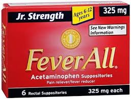 Feverall Acetaminophen Suppositories Childrens Ages 6 12 Years 6 Count Walmart Com