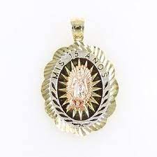 14k Yellow White R Gold Sweet 15 Quinceanera Virgin Mary Guadalupe Pendant Charm Quinceanera Necklace Quinceanera Jewelry Quinceanera