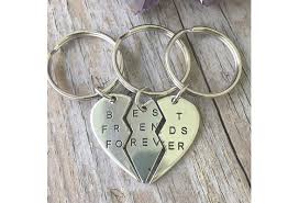 Best Friends Forever Keychains Trio 3 Split Heart Bff Key Chains Triple Besties Keyrings Best Friends Forever Triple Keyrings Bff Wish