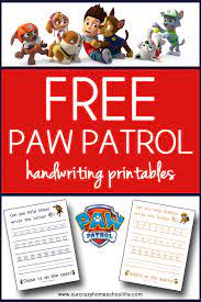 A very useful free diploma to save money at home school, small schools, programs, organizations. Our Crazy Homeschool Life Free Printable Paw Patrol Handwriting Worksheets