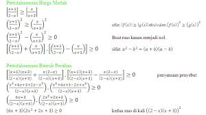 Mengenai pertidaksamaan nilai mutlak pada umumnya pembahasan yang diberikan antara lain yaitu meliputi cara menentukan nilai yang memenuhi dari pertidaksamaan nilai mutlak. Contoh Soal Pertidaksamaan Tanda Mutlak