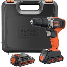 The set comes with a battery charger and a storage case that makes it. Black Decker 18v Hammer Drill 2 X 1 5ah Batteries In Kit Box Machine Mart Machine Mart