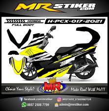  Stiker Motor Decal Honda Pcx 150 Yellow White Grafis Monster Energy Fullbody In 2021 Honda Pcx 150 Monster Energy Honda