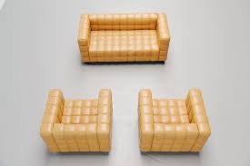 The hoffmann sofa 2 seats ibfor is inspired by the model of the haus koller, the upholstered sofa created by designer josef hoffmann for the home of dr. Josef Hoffmann Kubus Sofa Set By Wittmann Austria 1980 Massmoderndesign