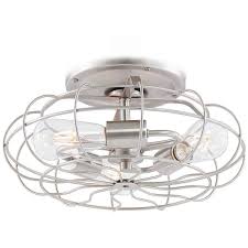 Brushed Nickel Vintage Cage Led Ceiling Fan Light Kit 19r81 Lamps Plus