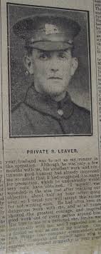 Burnley Roll of Honour Private Richard Leaver