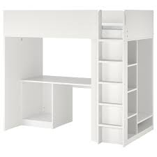 Smastad Loft Bed Frame W Desk And Storage White 90x200 Cm Ikea