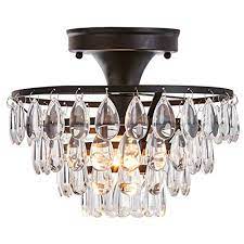 Shop allmodern for modern and contemporary flush mount lighting to match your style and budget. Tayanuc 10 Black Crystal Ceiling Light Fixture Semi Flush Mount Small Chandelier Antique Ceiling Lighting Fixture For Bedroom Living Room Hallway Buy Online In El Salvador At Elsalvador Desertcart Com Productid 164188223