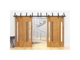 Rebarn custom built these massive doors, and custom fabricated this set of ceiling mounted full bypass hardware, and did the install on this impressive proje. Diamond Country Design Ceiling Space Steel Bracket Bypass Sliding Barn Door Track Roller Hardware Rolling 4 Wooden Doors 16ft Newegg Com