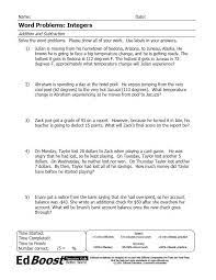 Word Problems Integer Mixed Operations Addition And Subtraction Jpg 612 792 Integers Word Problems Fraction Word Problems Word Problems