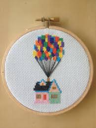 Looking for an advice video on how to design cross stitch patterns? Pattern Up House With Balloons Cross Stitch Disney Pixar Etsy