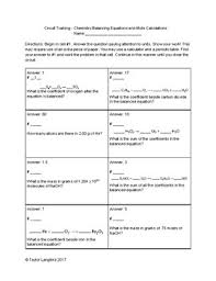 The worksheet pdf includes a matching answer key to assist with grading. Chemistry Mole Calculations Worksheets Teaching Resources Tpt