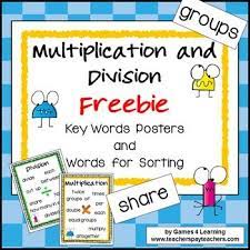 Multiplication And Division Key Words Multiplication And Division Multiplication Word Poster