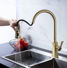 Antique brass cold water tap wall mount overhauled ready to fit. Antique Brass Nickel Brushed Golden 360 Rotatable Pull Out Kitchen Tap Tg355p Tg355p 139 99 Uktaps Co Uk Taps Uk Online Store