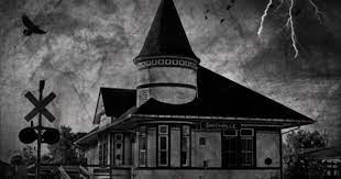 In The Spirit Of Halloween Here Is An Old Spooky Train Station Vintage Train Night Gallery Spirit Halloween