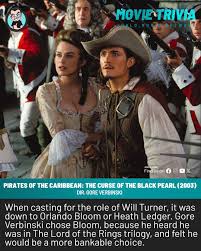 Movie Trivia: Pirates of the Caribbean: The Curse of the Black Pearl (2003)  🎥 #PiratesOfTheCaribbean #OrlandoBloom #HeathLedger #GoreVerbinski