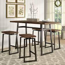 Gracie Oaks Prange Industrial 5 Piece Counter Height Dining Set Perabot Rumah Desain Furnitur Meja Makan