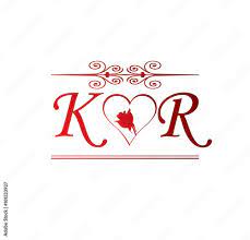 Over 286 lovely letter k pictures to choose from, with no signup needed. Kr Love Initial With Red Heart And Rose Stock Vector Adobe Stock