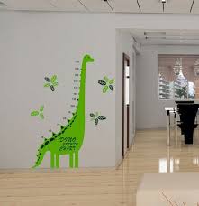 Green Dinosaur Height Chart Wall Sticker For Play School