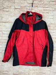 Details About Ll Bean Women S Size S Mountain Guide Gore Tex Vtg Shell Rain Jacket Red Black