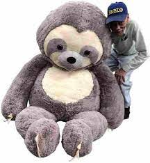 Giant Stuffed Sloth 7 Feet Tall 84 Inches Soft 213 Cm Big Plush Huge Stuffed Animal Gray Color Sloth Plush Sloth Stuffed Animal Big Plush