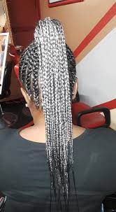 You can coat that afro hair with a silver color, and we guarantee it will look amazing. Hairbytrendy Simple Salt And Pepper Cornrows Facebook
